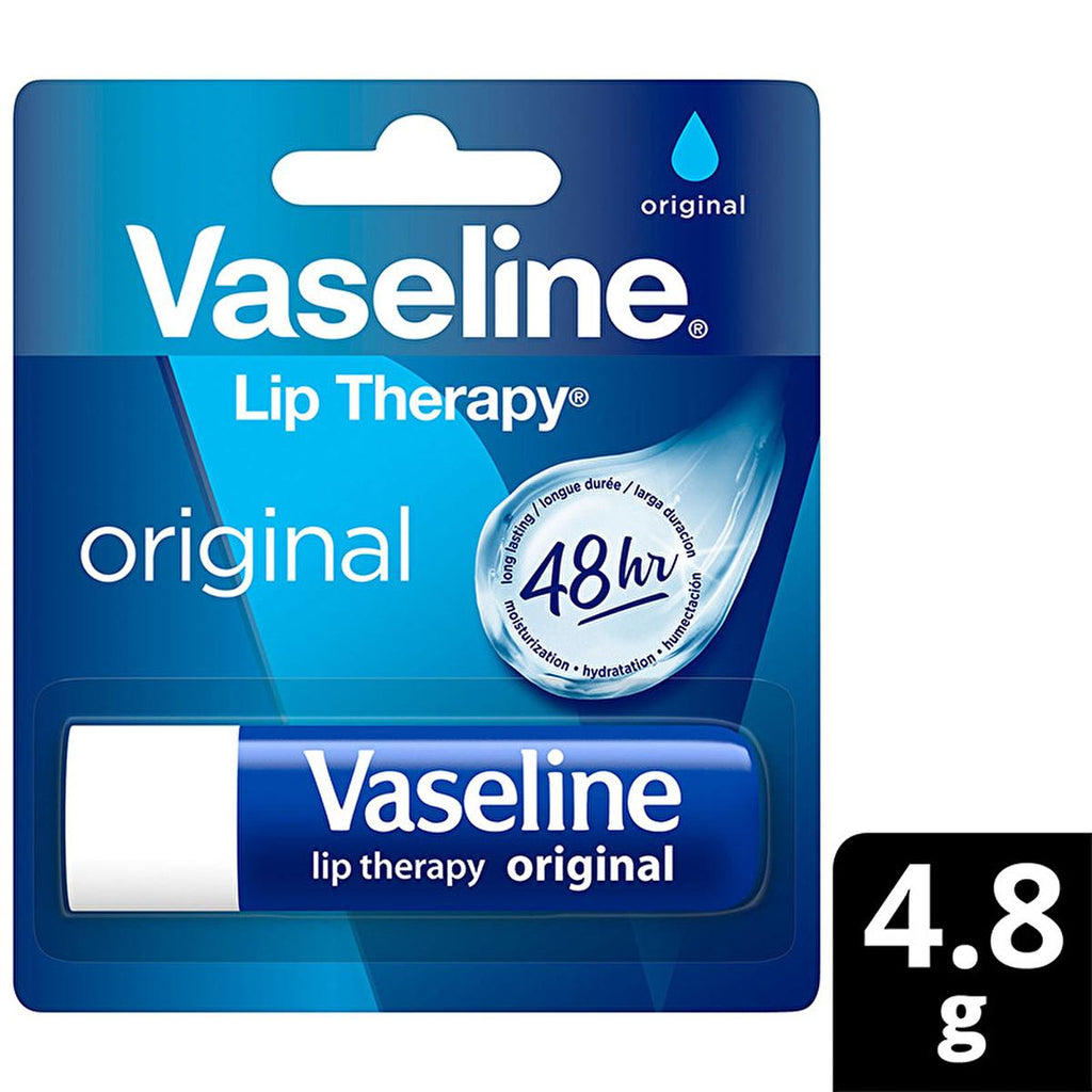 Vaseline Lip Therapy Original Lip Care Balm - 48 Hour Moisturizing Relief for Dry, Chapped Lips - Long Lasting Hydration & Protection