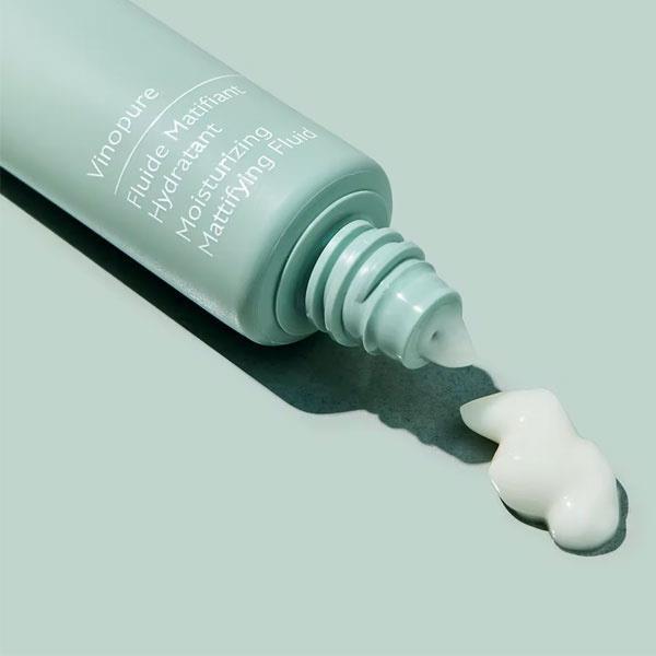 Caudalie Vinopure Mattifying Fluid - Natural Vegan Skincare for Acne-Prone Oily Skin, 1.35 fl oz