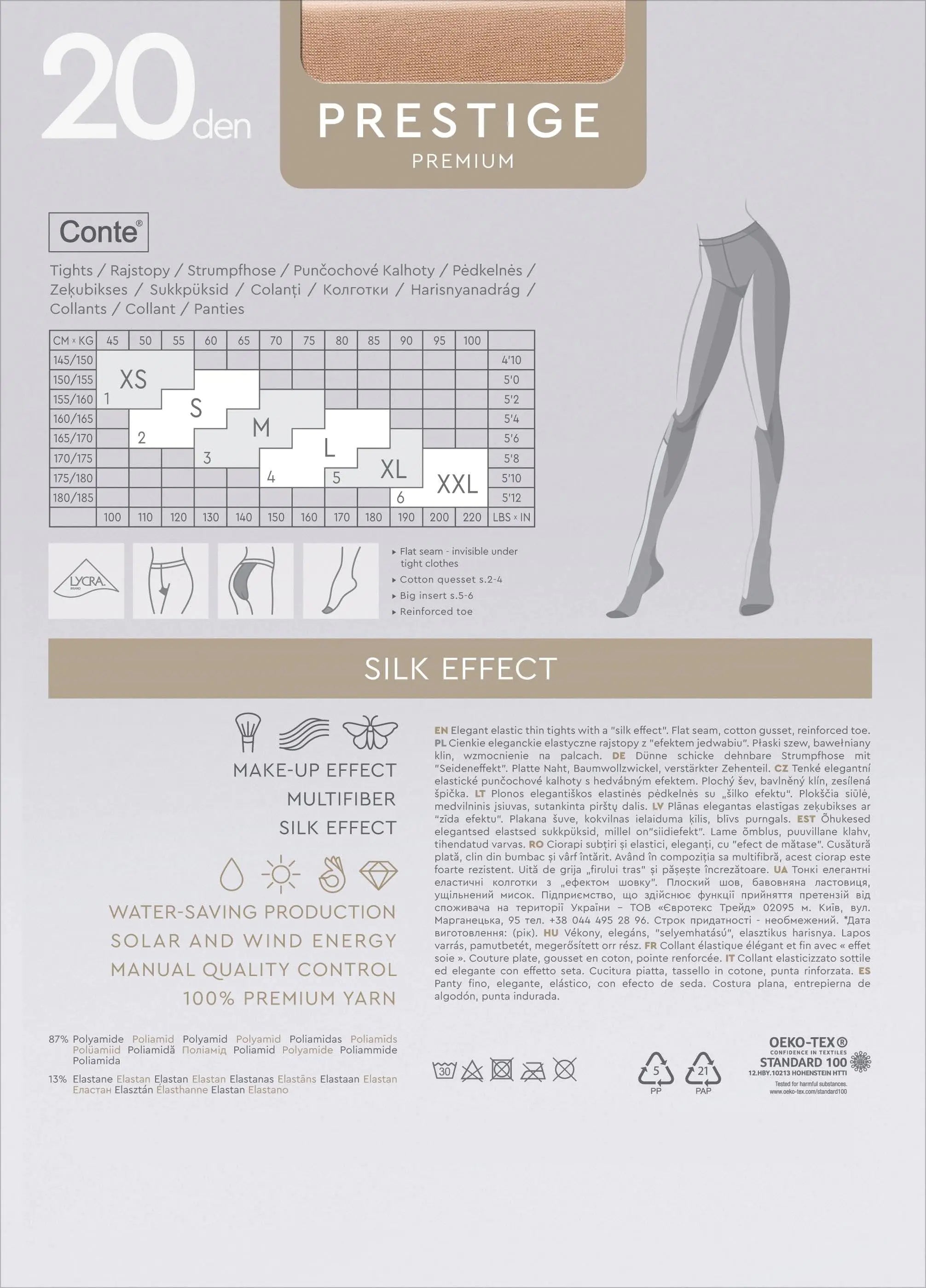TheRanok.com Tights Conte Prestige 20 Den - Sheer to Waist Noble Shine — in-use photo