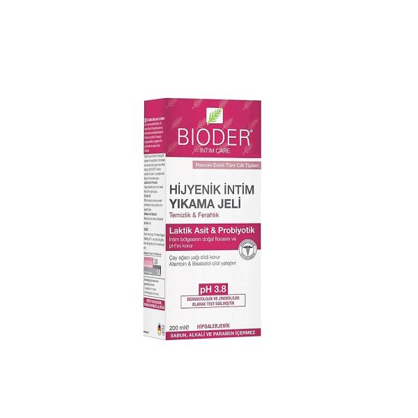 Bioder Intimate Wash: Gentle pH Balanced Feminine Hygiene Cleanser for Sensitive Skin with Tea Tree Oil - 200ml