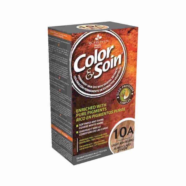 Color&Soin Natural Light Ash Blond Hair Dye - Ammonia-Free, Permanent Hair Color with Herbal Extracts