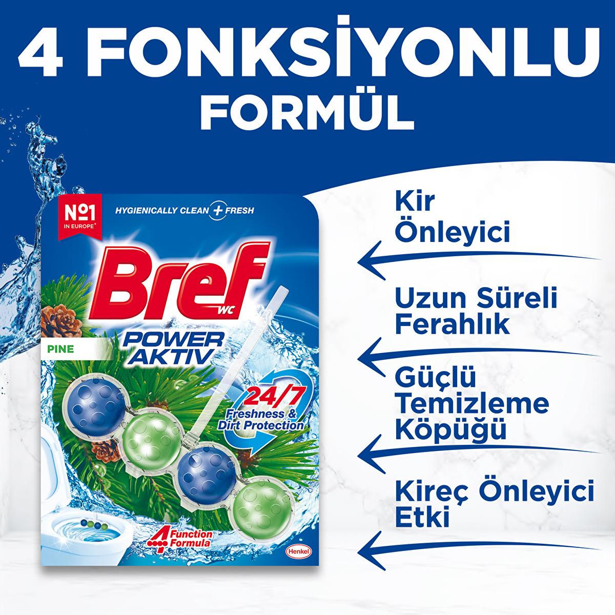 Bref Power Aktiv: Limescale Prevention Toilet Bowl Cleaner Block for Long-Lasting Freshness & Sparkling Clean Bathroom