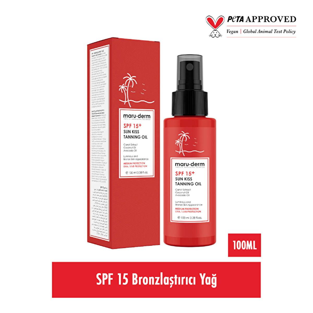 Maruderm Sun Kiss Tanning Oil SPF 15+ - Achieve a Radiant Tan While Protecting & Moisturizing Your Skin