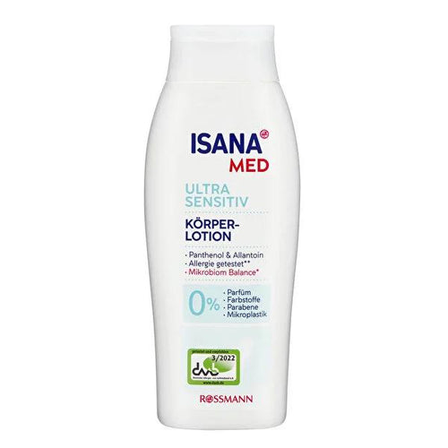 Isana Sensitive Skin Body Wash - Gentle, Vegan, pH Balanced Cleansing Lotion for Face, Hands & Body