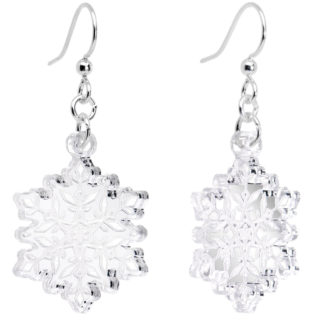 BodyCandy Winter Snowflake Fishhook Dangle Earrings — main product shot