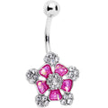 BodyCandy Pink Faux Opal Fun Times Flower Belly Ring — main product shot