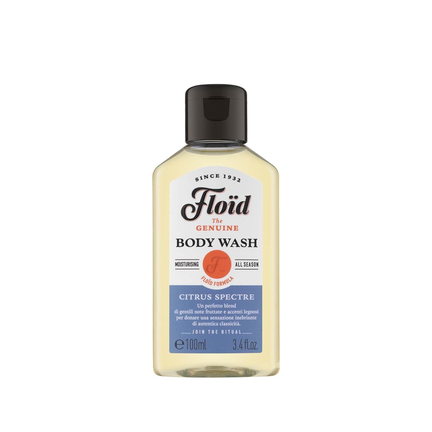 Floid Citrus Spectre Shower Gel - Refreshing 3.38 fl oz Compact Citrus Scented Body Wash for Travel