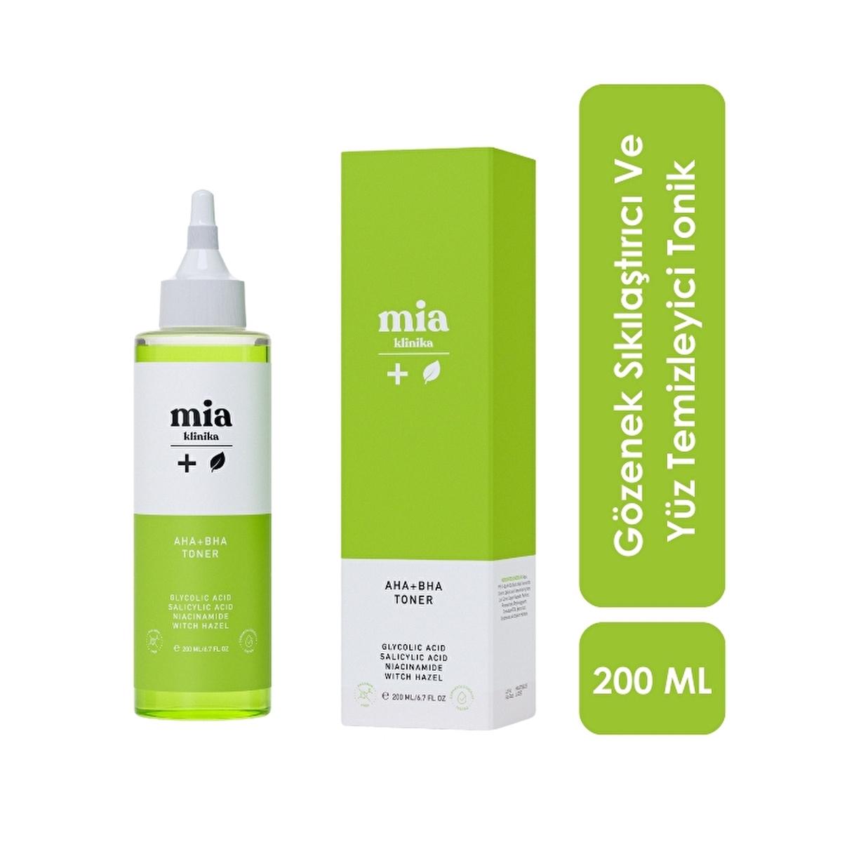 Mia Klinika Facial Toner with AHA BHA - Pore Minimizer, Acne Treatment, and Skin Exfoliant for Oily Skin - 6.76 fl oz