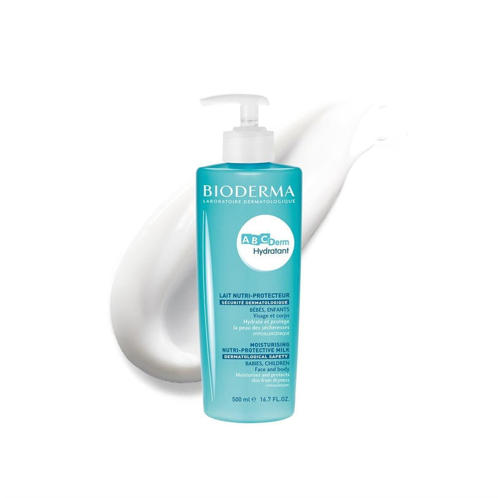Bioderma Abcderm Hydratant 500ml - Hypoallergenic Baby Moisturizer, Fragrance-Free Skincare for Sensitive Skin