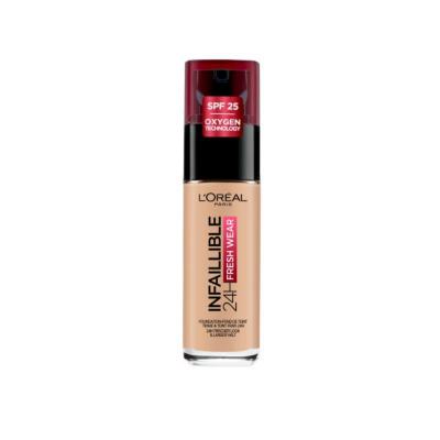 Loreal Paris Infaillible 24H Fresh Wear Foundation - Natural Rose Shade, Long Lasting Flawless Coverage Makeup