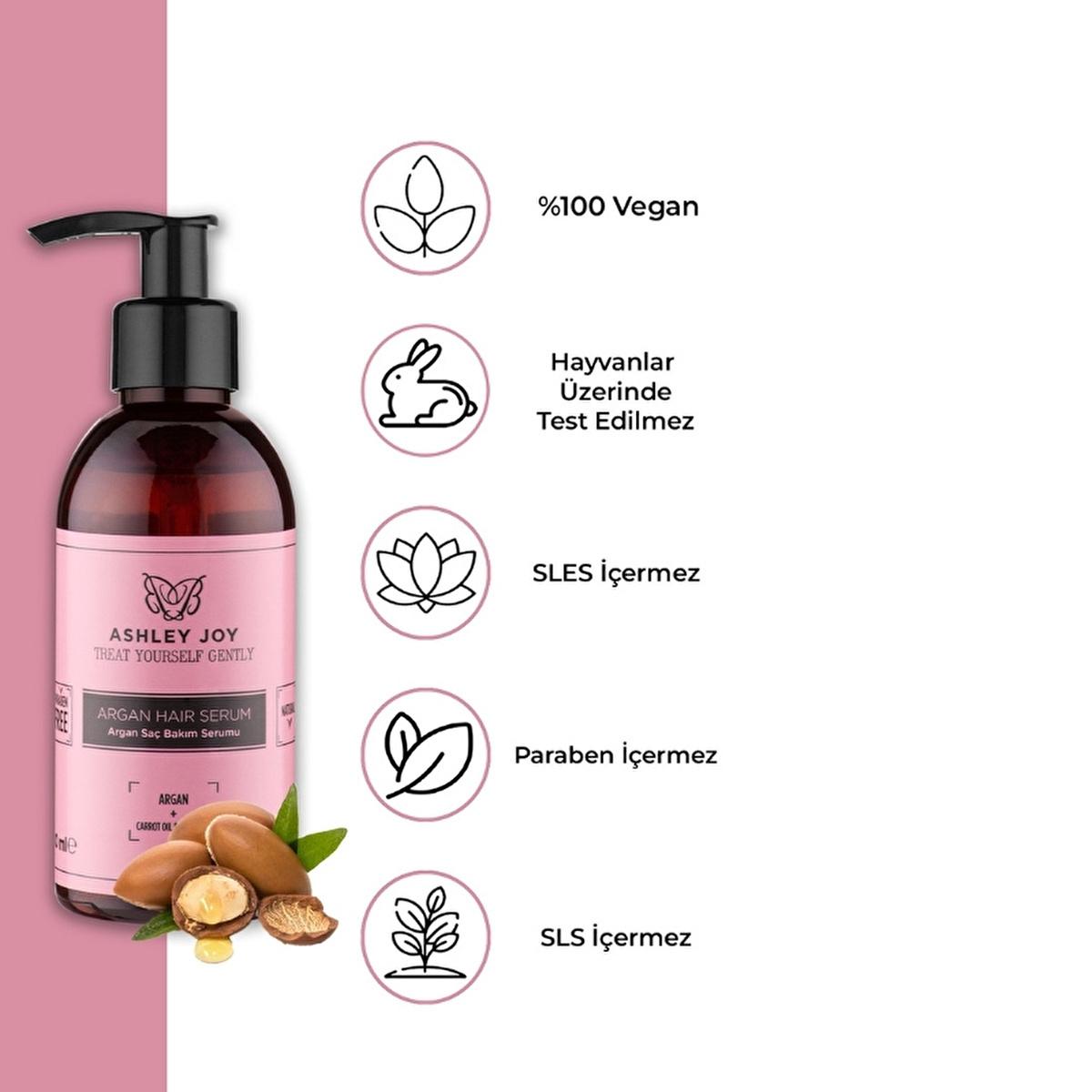 Ashley Joy Argan Oil Hair Serum: Revitalize Dry & Damaged Hair, Boost Shine & Strength with Vitamin A - 3.38 fl oz
