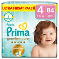 Prima Pampers Premium Care Baby Diapers Size 4, 84 Count - Ultra Soft, Overnight Protection