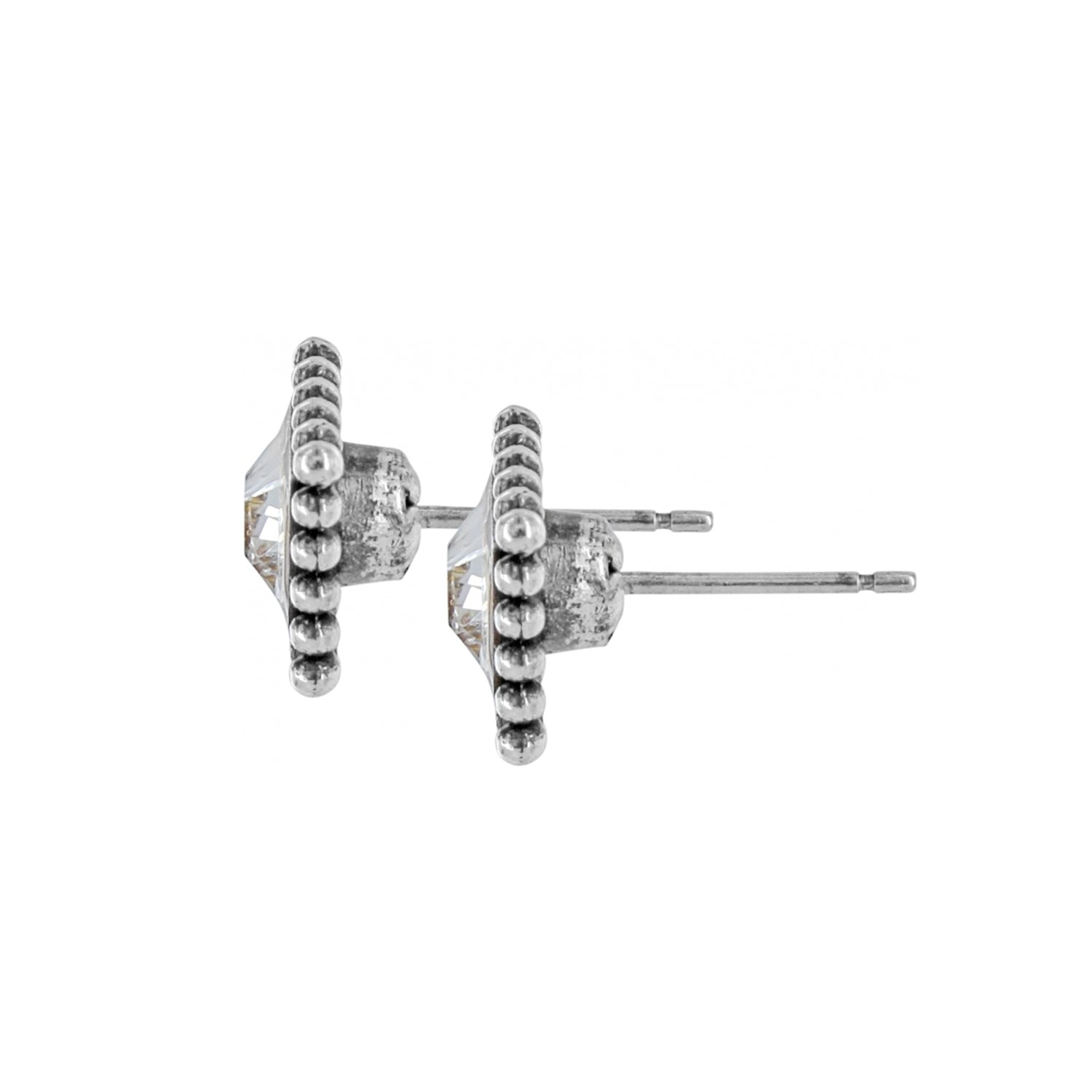 KADOU BOUTIQUE Sparkle Square Mini Post Earrings — detail close-up