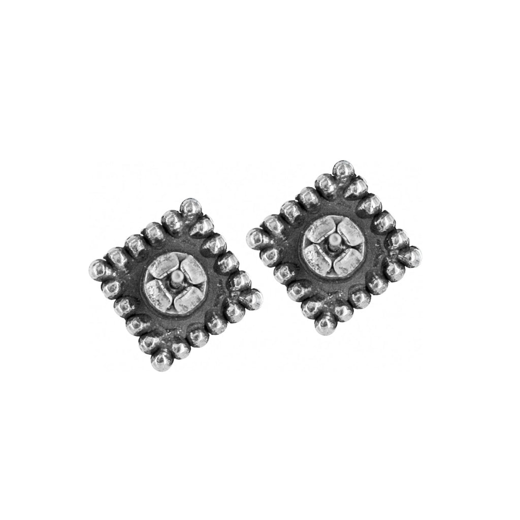 KADOU BOUTIQUE Sparkle Square Mini Post Earrings — lifestyle context