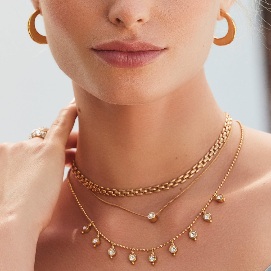 KADOU BOUTIQUE Brighton Twinkle Mod Droplet Reversible Necklace — side view