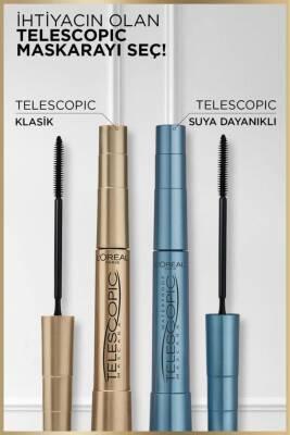 L'Oreal Paris Telescopic Waterproof Mascara - Black Lengthening Mascara for Long, Defined Lashes - Smudge-Proof, All-Day Wear