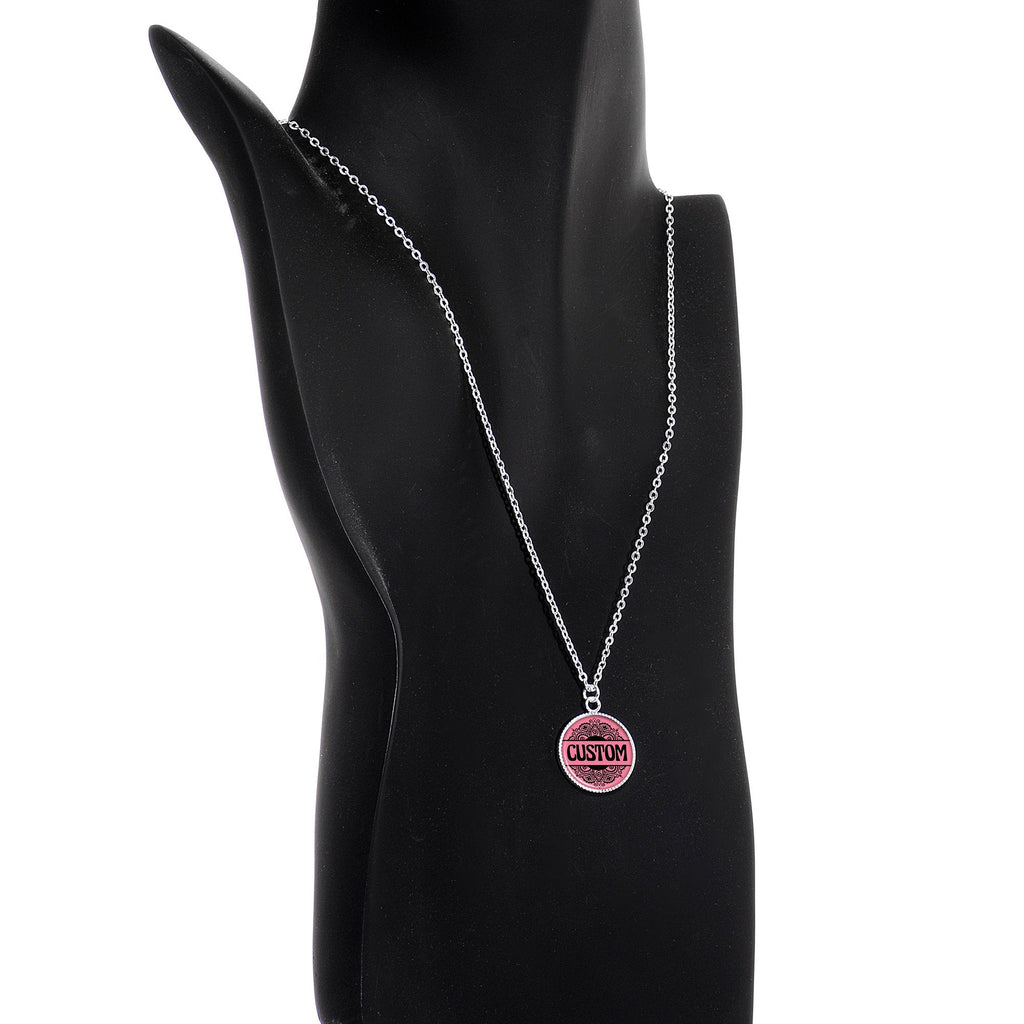 BodyCandy Custom Pink Mandala Personalized Name Silver Plated Chain Necklace — necklace custom category context