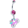 BodyCandy Pink Gem Pop A Wheelie Bike Dangle Belly Ring — main product shot