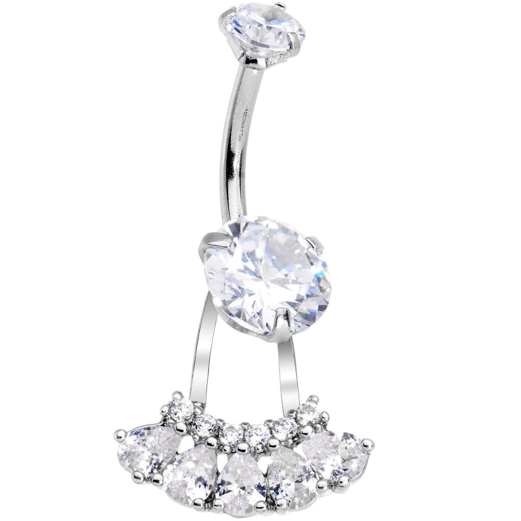 BodyCandy Clear Gem Swagger Sweep Dangle Belly Ring — main product shot
