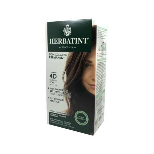 Herbatint 4D Golden Chestnut Hair Dye: Ammonia & Paraben-Free Herbal Color for Sensitive Scalp, Permanent DIY Color - Cruelty-Free
