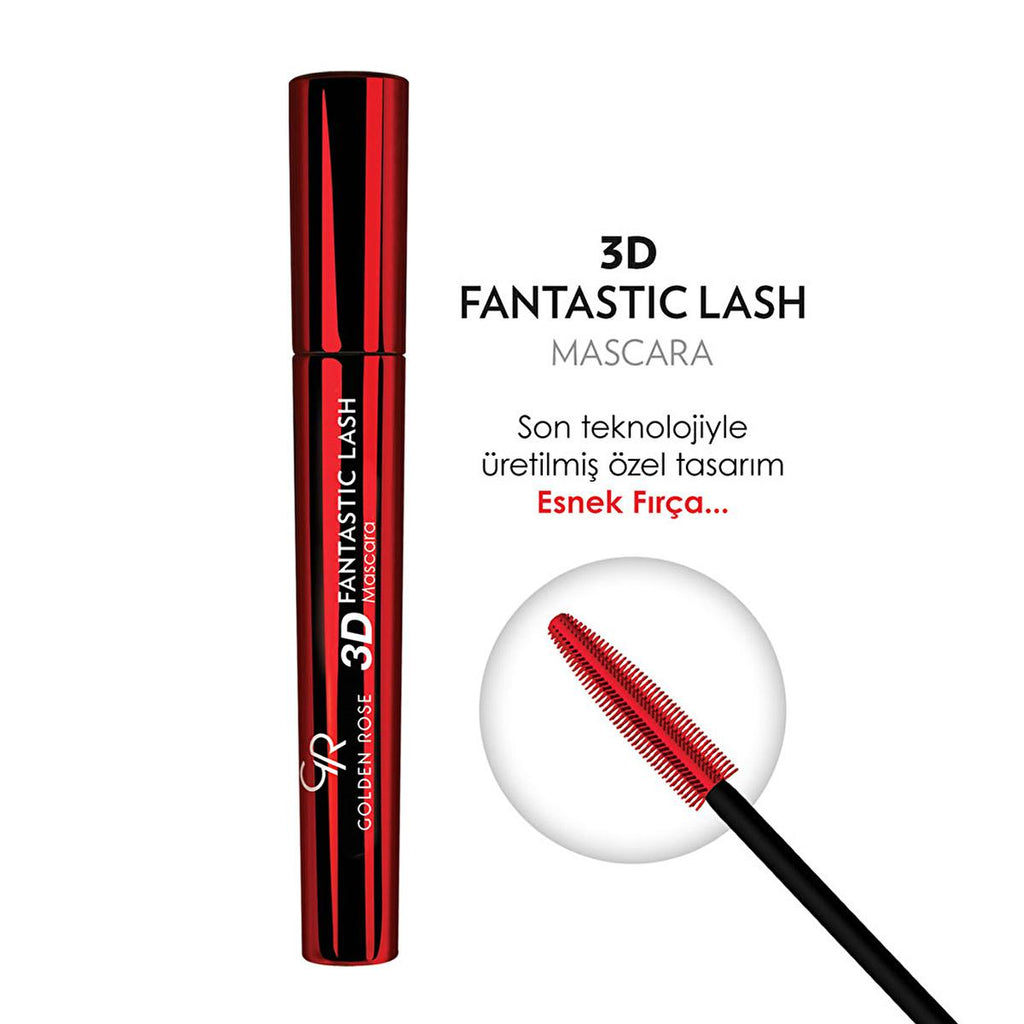 Golden Rose 3D Fantastic Lash Mascara - Volumizing, Lengthening, Long-Lasting Makeup for Dramatic Lash Look