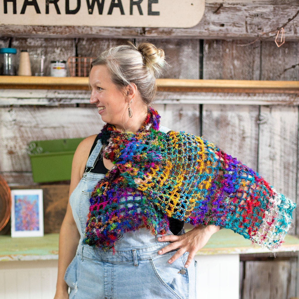 Darn Good Yarn Darn Good Yarn QuadraMesh Easy Crochet Shawl Kit — kits category context