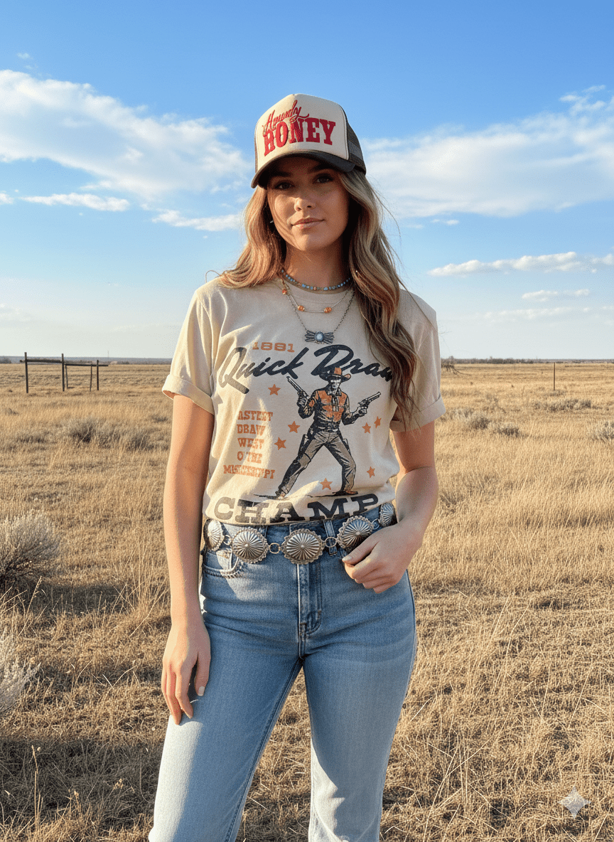 Wild Junkie Quick Draw Champ Graphic Tee — construction detail