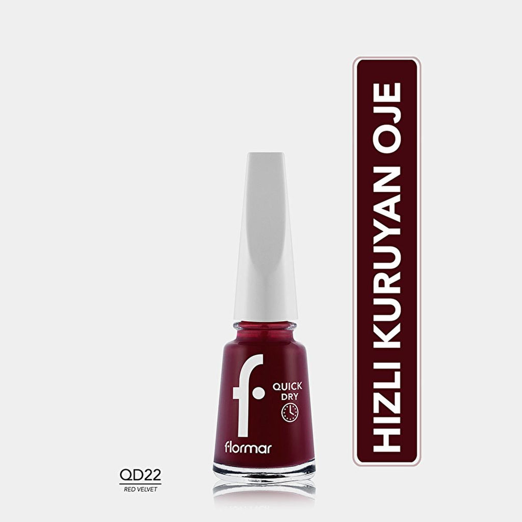 Flormar Quick Dry Nail Polish - Intense Pigmentation for Women | 022 Velvet