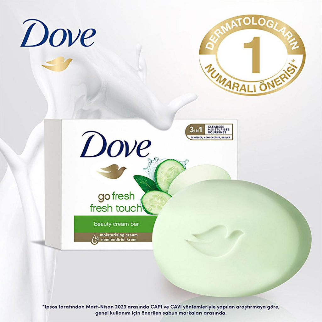 Dove Beauty Cream Bar Go Fresh Fresh Touch Moisturizing Soap Bar - Moisturizing Soap Bar for Soft, Smooth Skin