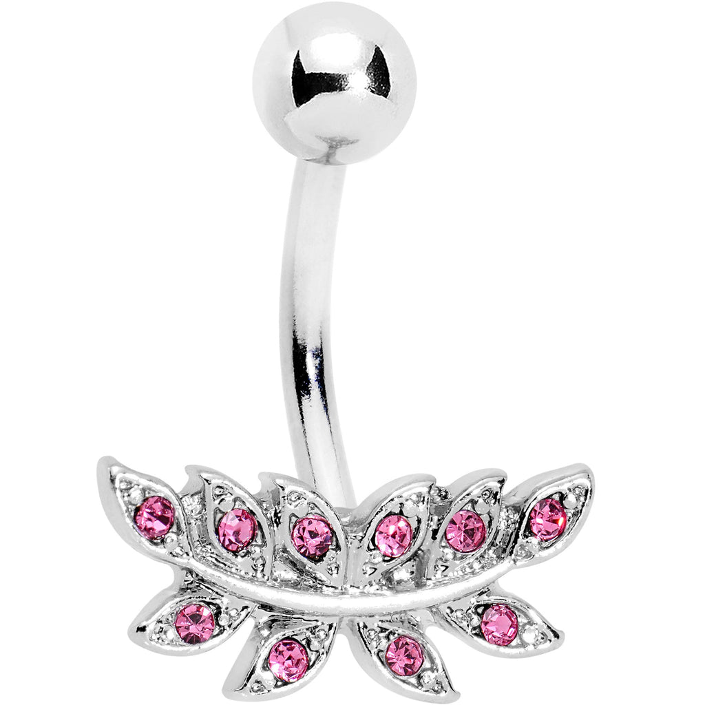 BodyCandy Pink Gem Sprouting Ivy Leaf Belly Ring — main product shot