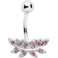 BodyCandy Pink Gem Sprouting Ivy Leaf Belly Ring — main product shot