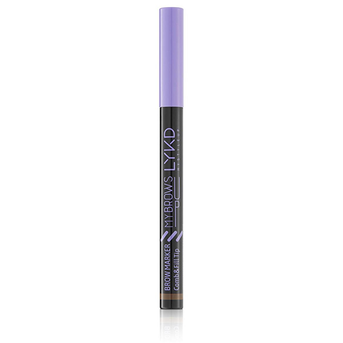 LYKD Eyebrow Pencil - Comb & Fill for Fuller Brows, Precise Felt-Tip Applicator, Natural Look