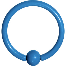 16G 3/8 Blue Acrylic Over Steel Captive Ring