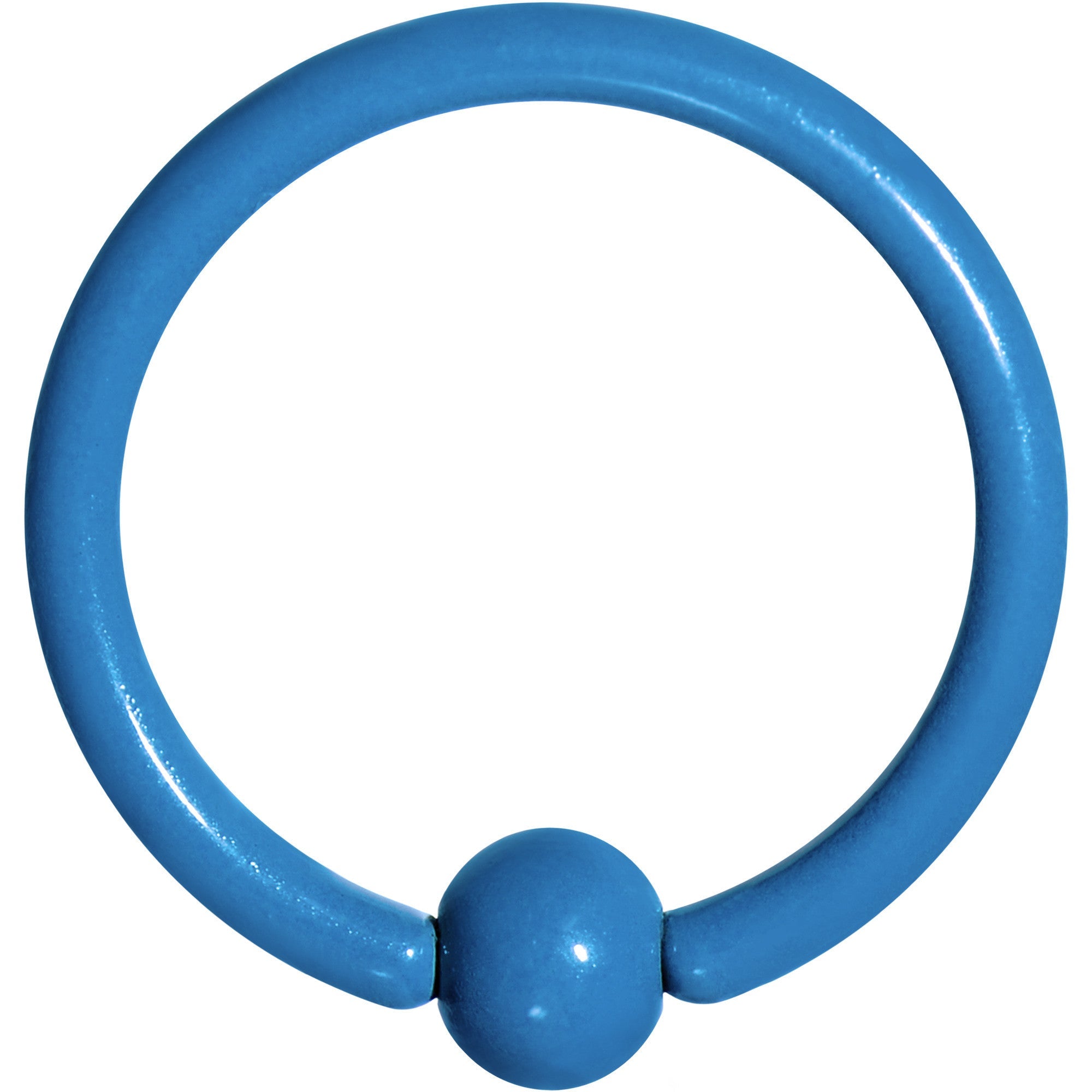 BodyCandy 16G 3/8 Blue Acrylic Over Steel Captive Ring — main product shot
