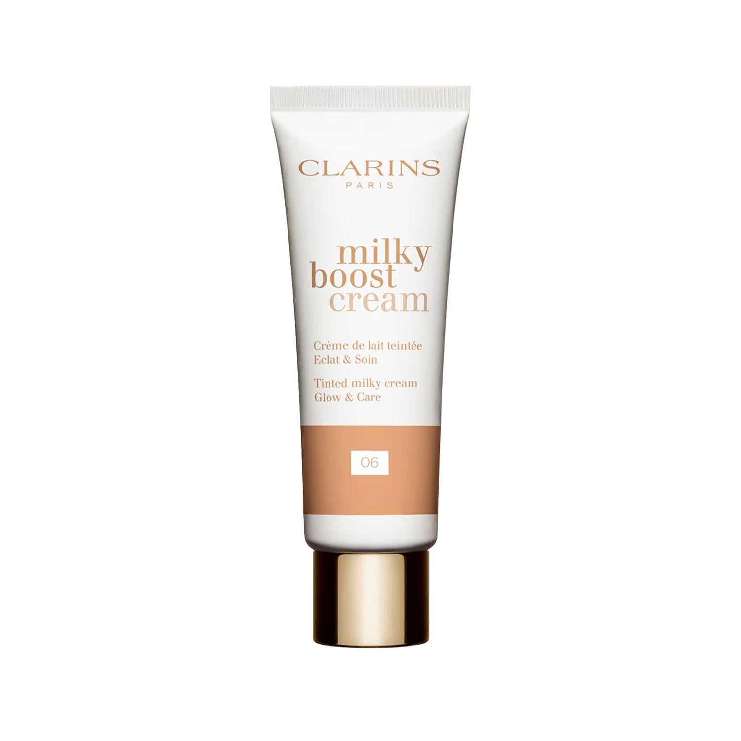 Clarins Milky Boost BB Cream - Shade 06 - Hydrating Tinted Moisturizer, Light Coverage, Natural Finish, 45ml