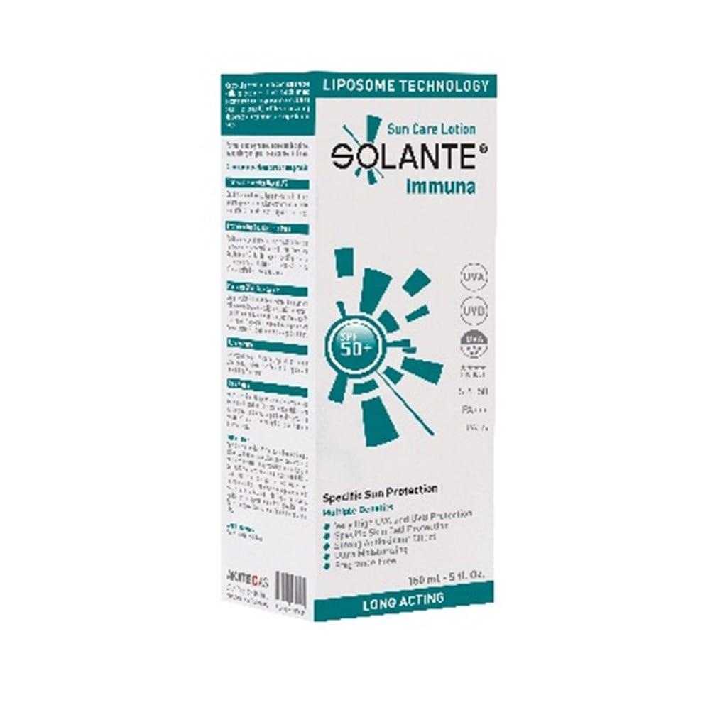 Solante Immuna Sunscreen for Sensitive Skin - High SPF 50+ Anti-Aging Sun Protection - Water-Resistant, Fragrance-Free, 5.07 fl oz