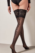TheRanok.com Fantasy Stockings Conte Glamor - Openwork Elastic Band and Floral Pattern — main product shot