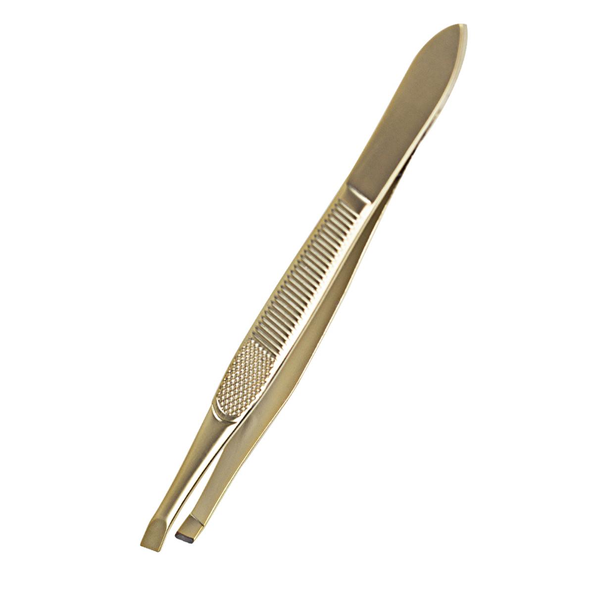 Nascita Slanted Tweezers Gold - Precision Eyebrow & Mustache Grooming Tool for Personal Care