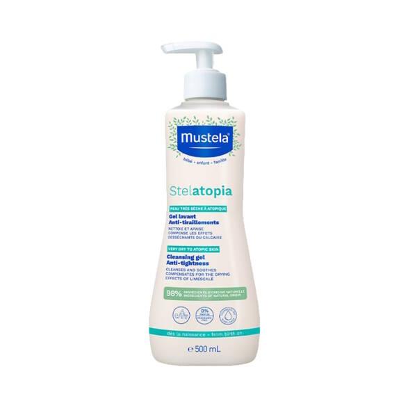 Mustela Stelatopia Cleansing Gel for Dry Skin - Natural, Vegan Baby Skincare, Gentle Cleansing for Infants