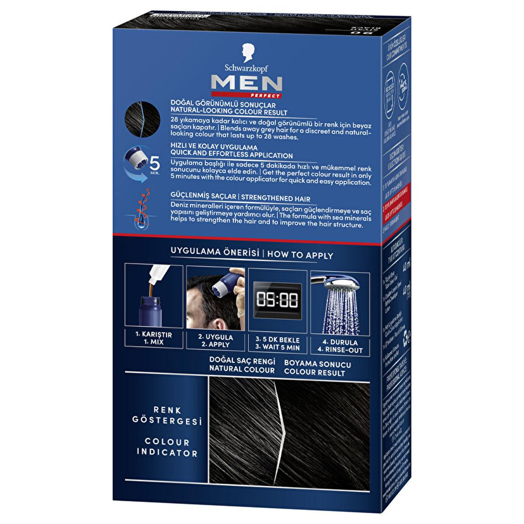 Men Perfect Hair Dye - Quick & Easy Application for Natural Look - Men's Hair Color, Gray Coverage