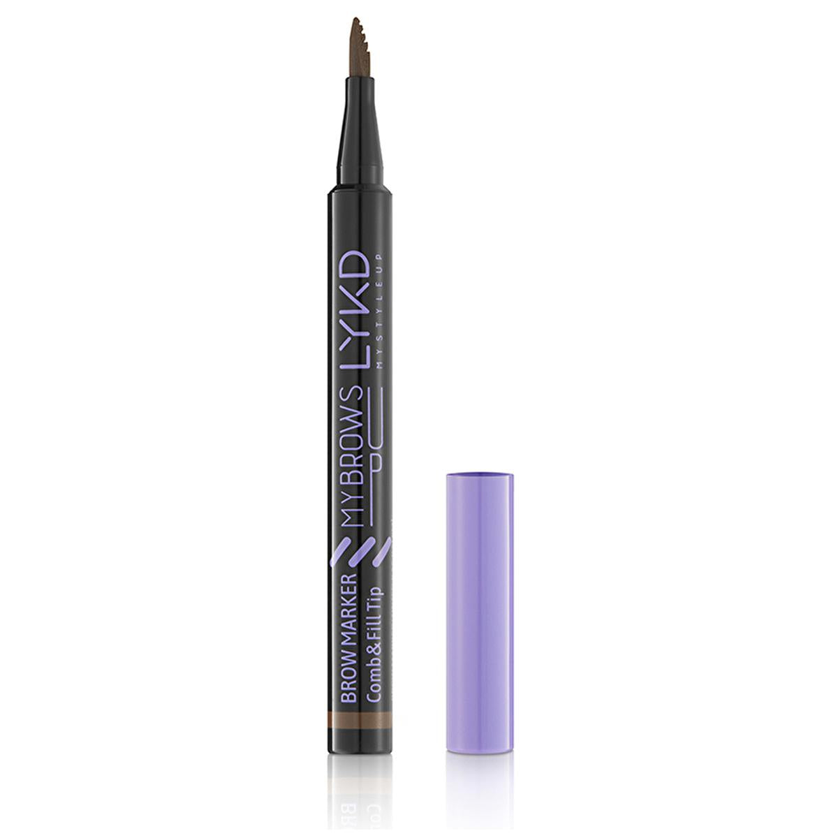 LYKD Eyebrow Pencil - Comb & Fill for Fuller Brows, Precise Felt-Tip Applicator, Natural Look