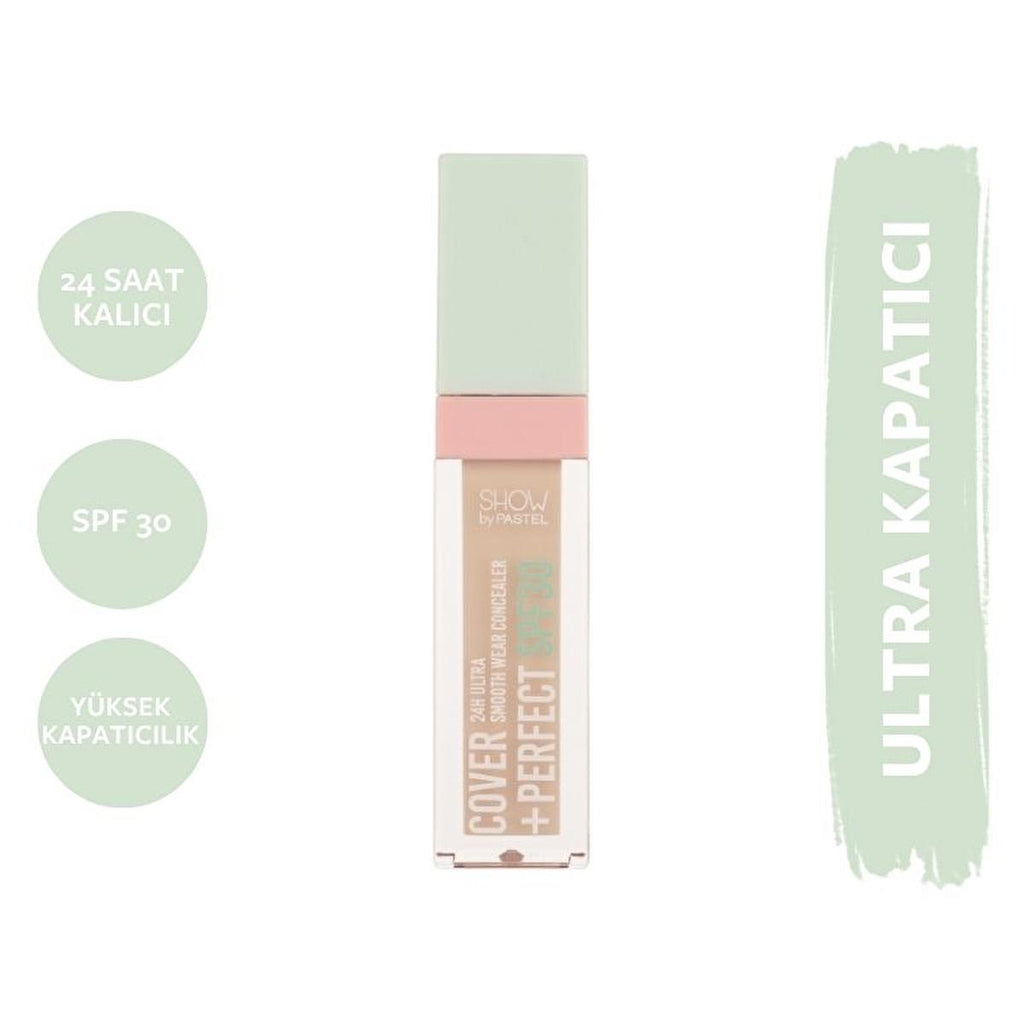 Pastel Cover+Perfect Concealer SPF30 - High Coverage, Moisturizing & Long-Lasting Concealer for Flawless Finish