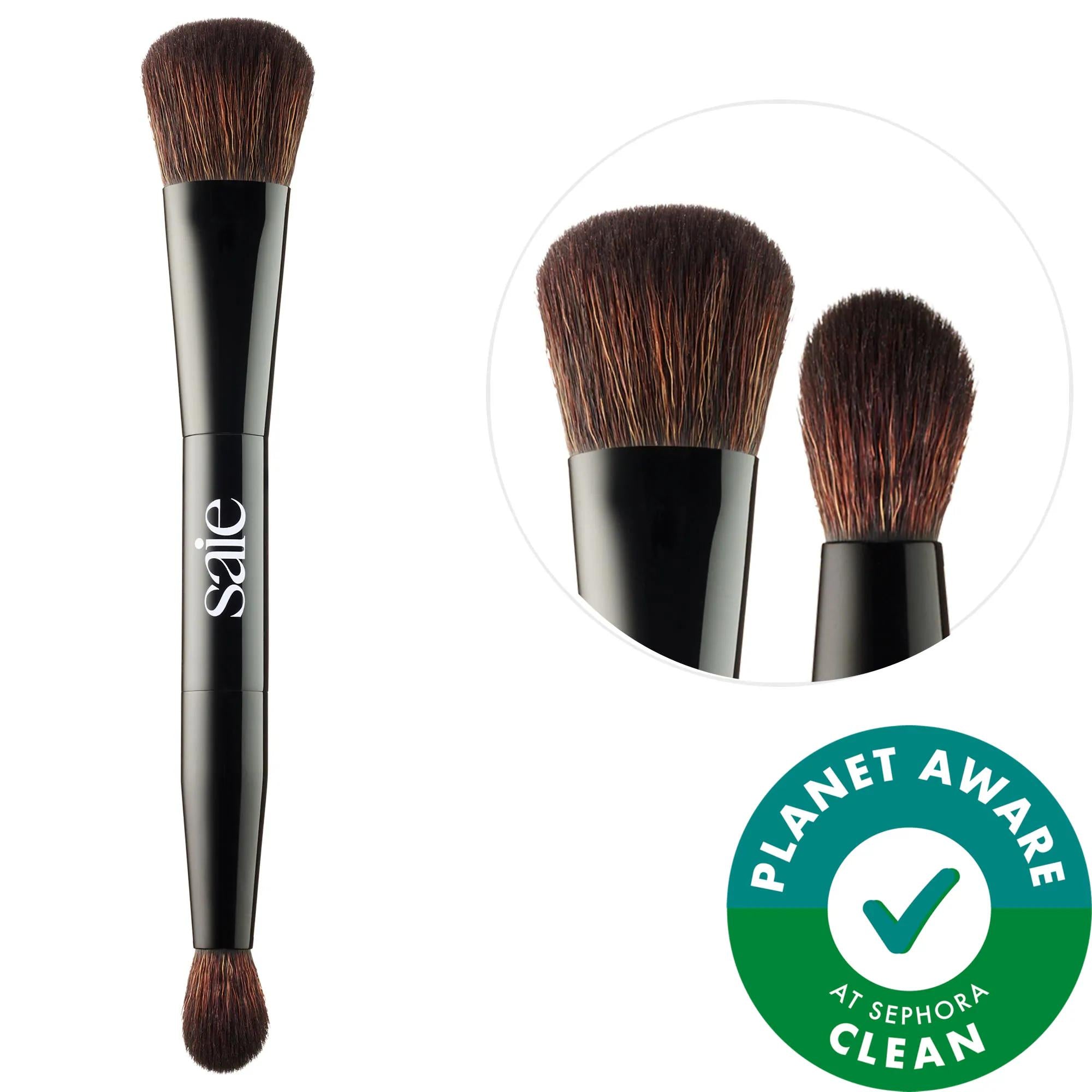 Double-Ended Sculpting Brush: Vegan & Cruelty-Free Makeup Brush for Contouring, Highlighting & Concealing - Achieve Precise & Flawless Application