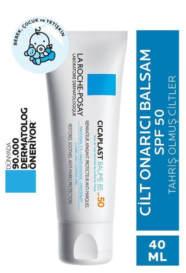 La Roche Posay Cicaplast Baume B5 SPF50 Moisturizing Cream - Paraben-Free, Fragrance-Free, Soothing Cream for Damaged Skin