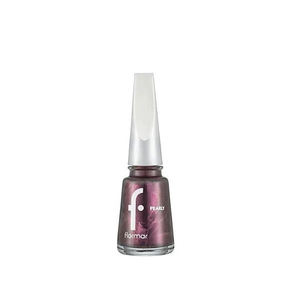 Flormar Pearly Nail Enamel PL418 Chrome Purple - Long Lasting Nail Polish with Pearly Finish