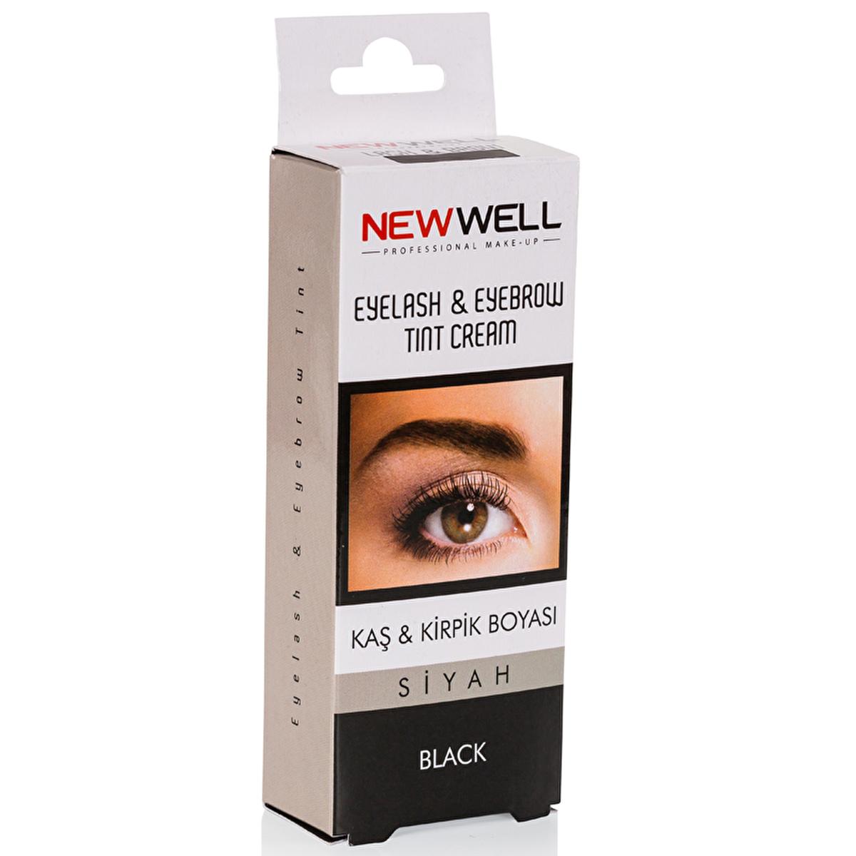 New Well Eyebrow and Eyelash Dye - Natural Black Color, Plant-Based Formula for Sensitive Eyes