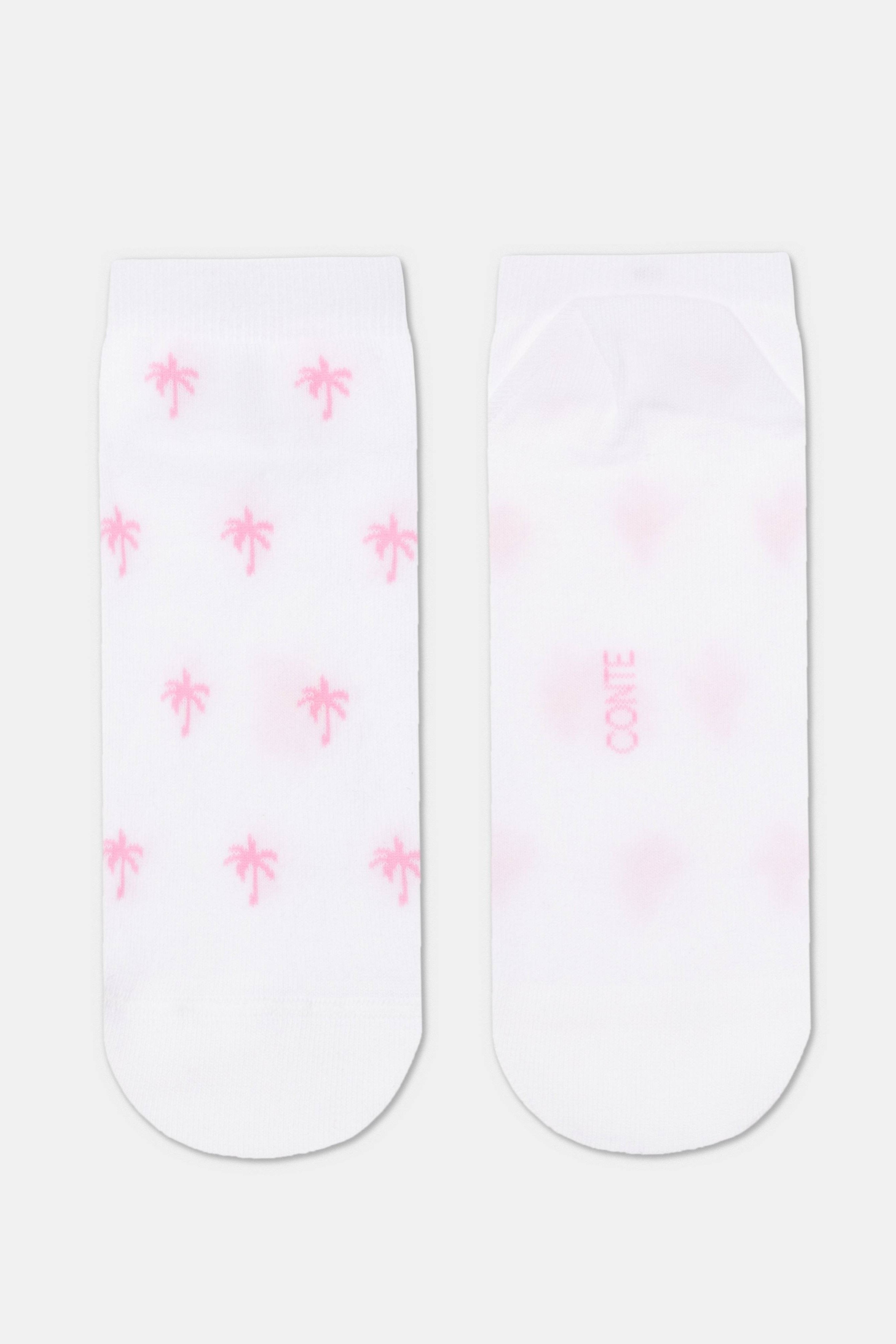 TheRanok.com Cotton Ankle Socks Conte Active - 589 Palm Trees — fabric or material detail