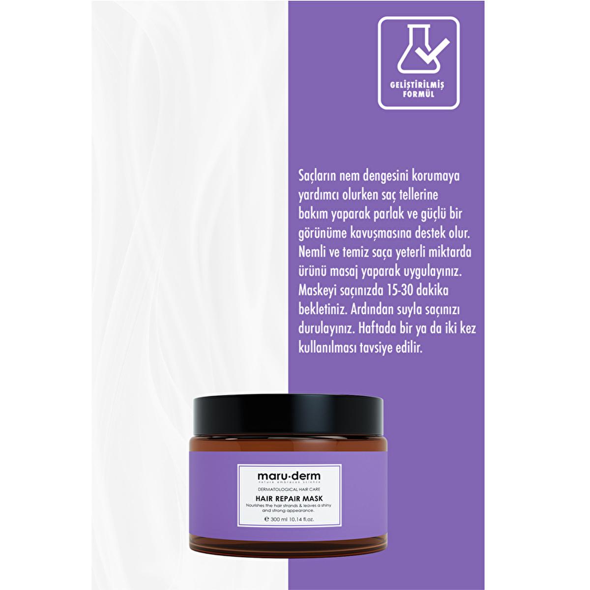 Maruderm Hair Repair Mask: Deeply Moisturizing Argan & Coconut Oil Treatment for Dry, Damaged Hair - Strengthen & Shine