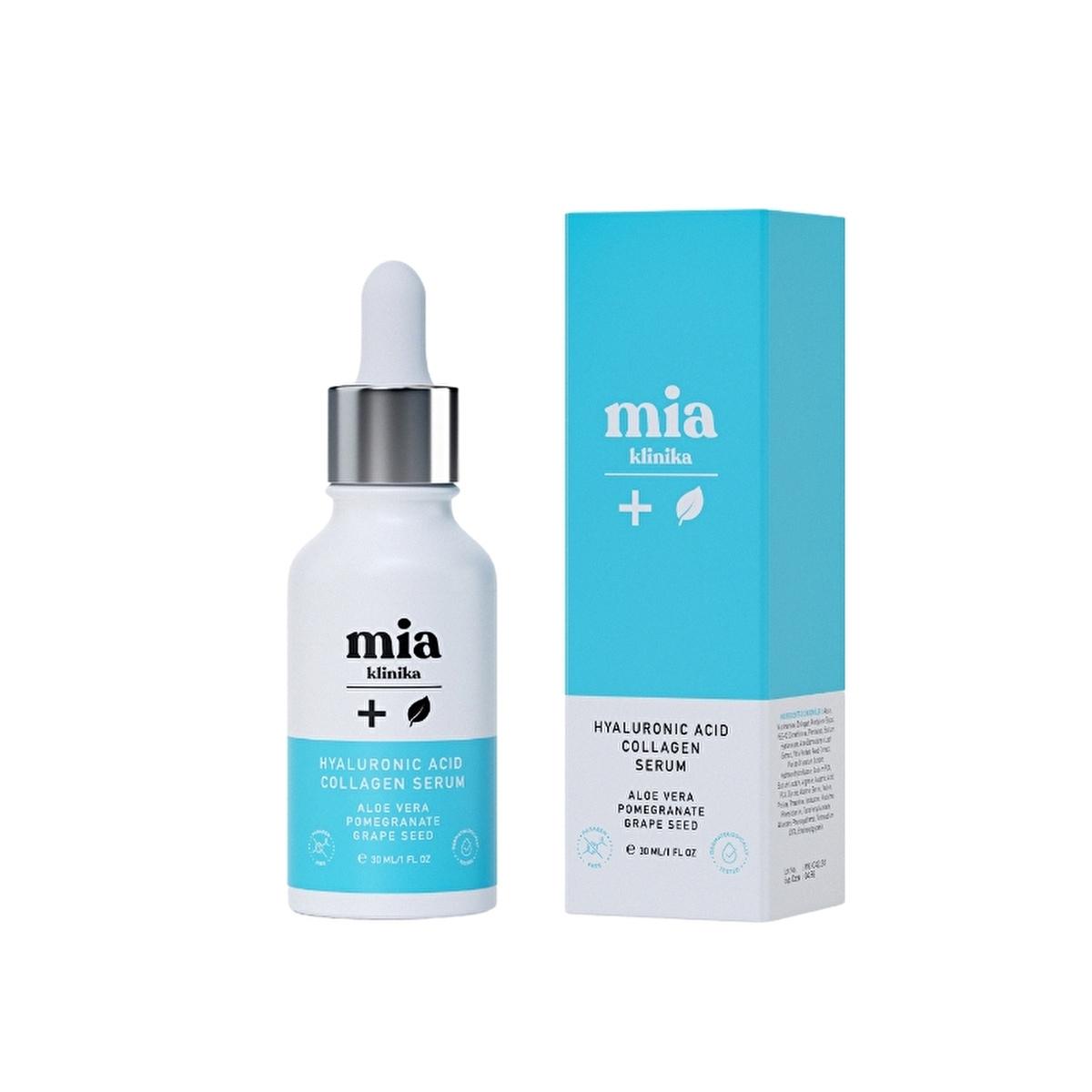 Mia Klinika Hyaluronic Acid and Collagen Face Serum - Anti-aging Moisturizing Skincare for Fine Wrinkle Reduction