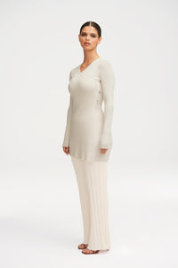 Rachel Ribbed Split Hem Top Clothing Veiled 